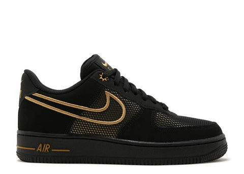 Nike Air Force 1 Black and Metallic Gold