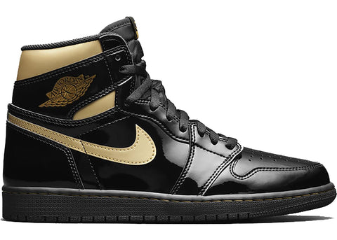 Jordan 1 Black Gold Patent Leather